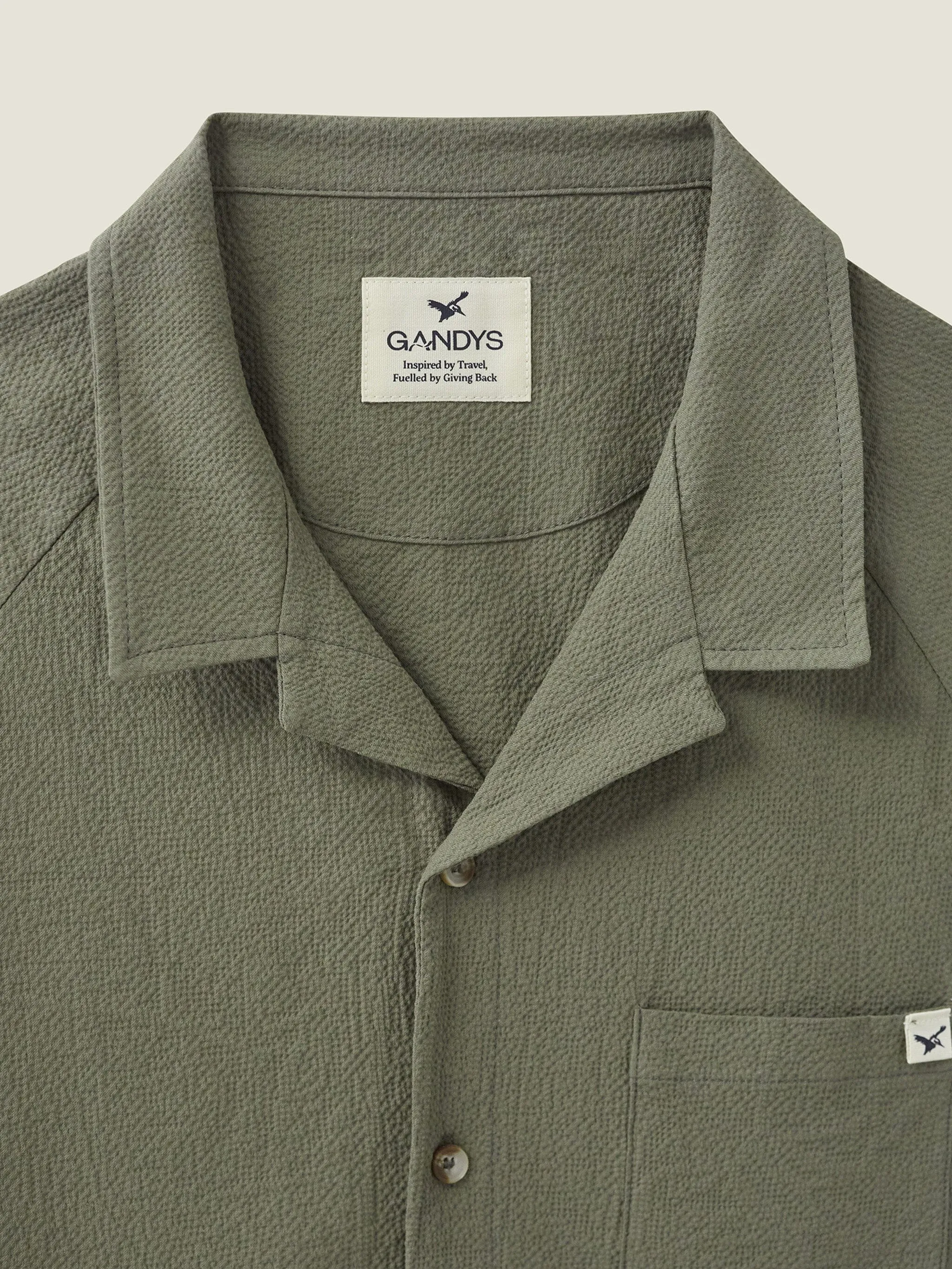 Khaki Zapata Cuban Collar Shirt