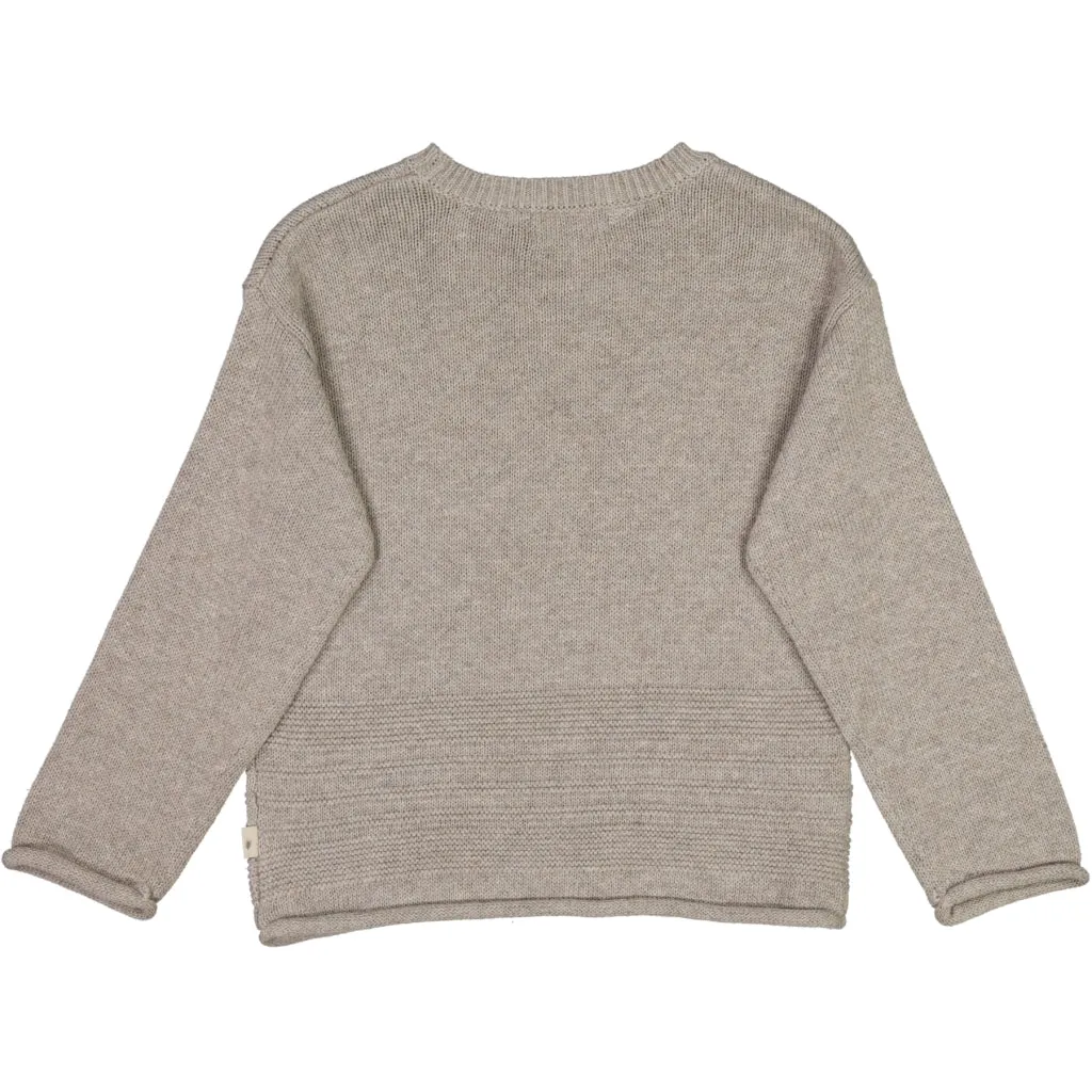 Knit Pullover Gunnar - warm grey melange