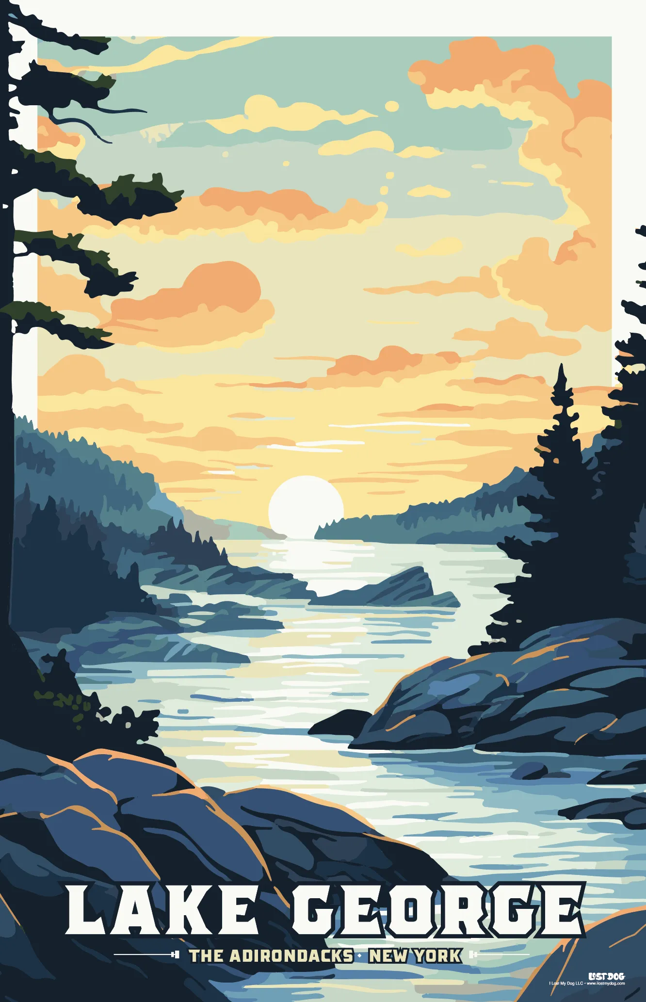 Lake George Sunset Illustration