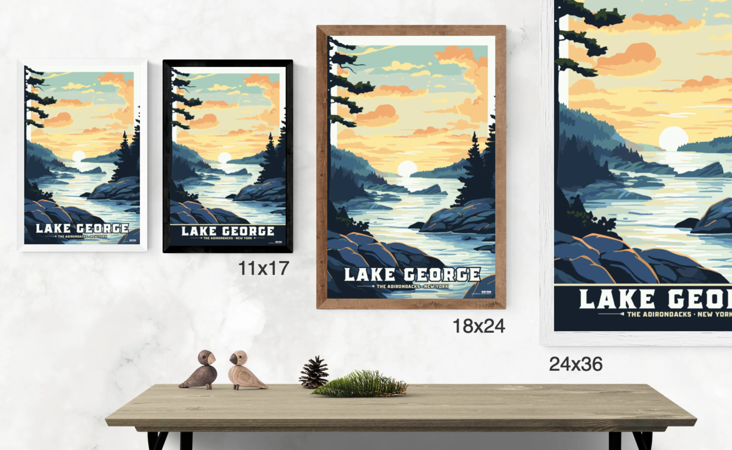 Lake George Sunset Illustration