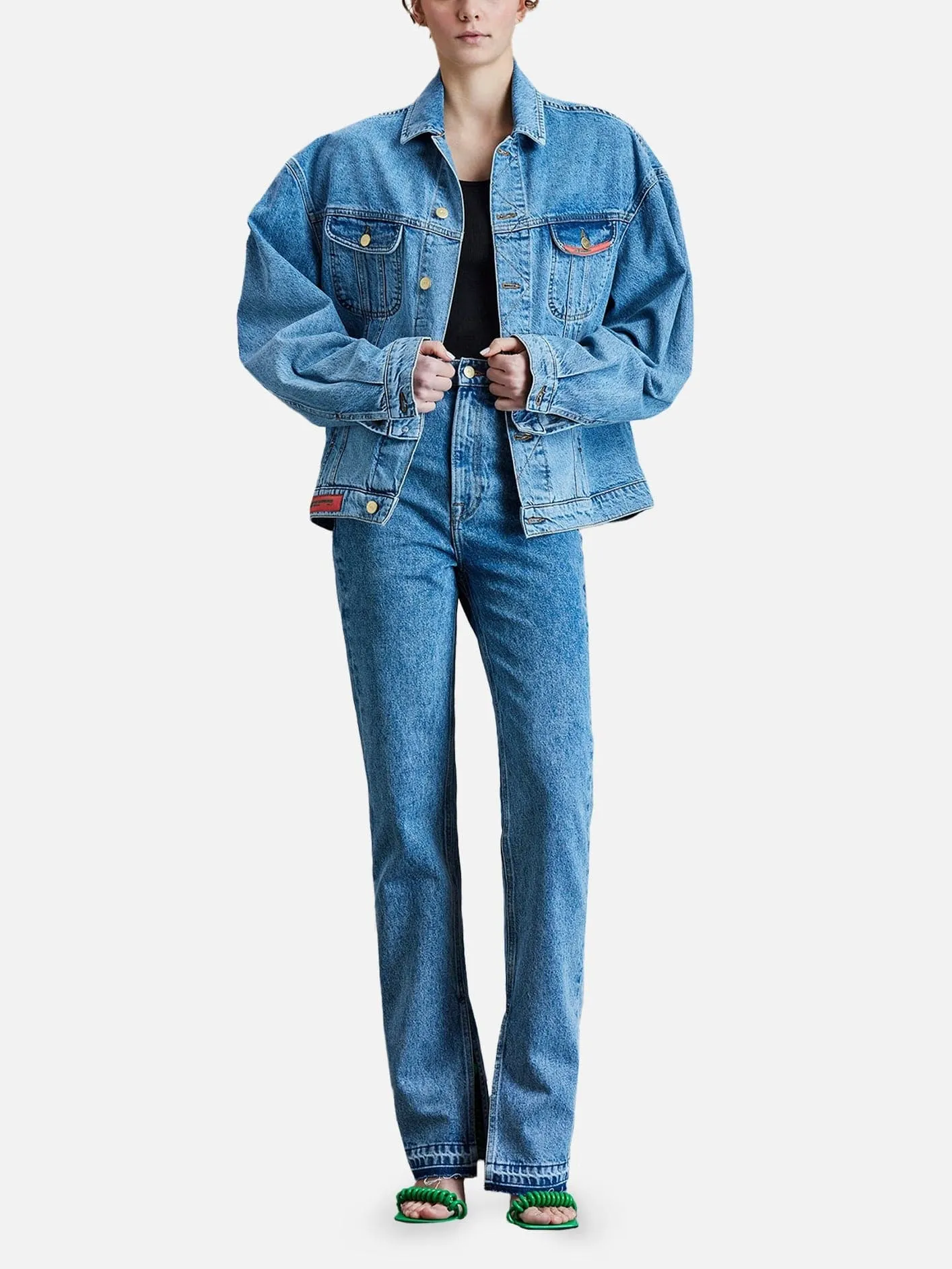 LEE X STBABoxy Fit Denim Ceket - Mavi