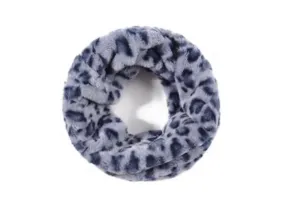 Leopard Print Fluffy Grey Snood