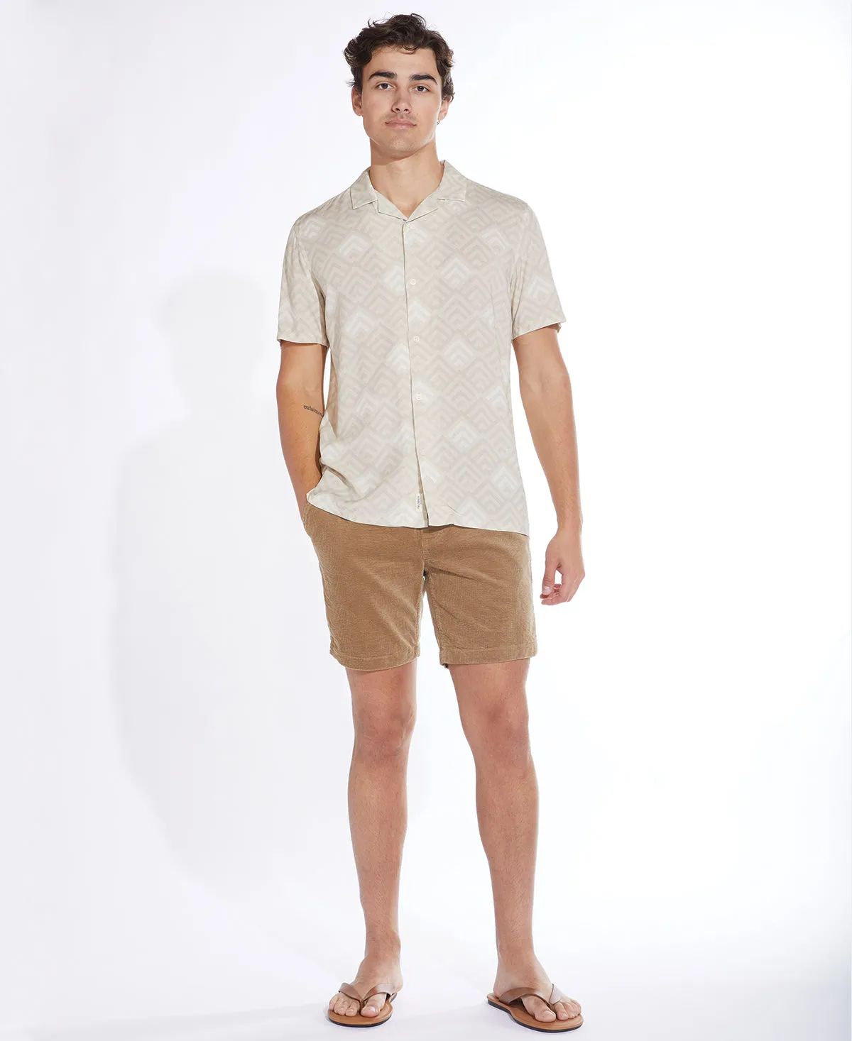 Lodi Printed Resort Shirt (Stone)