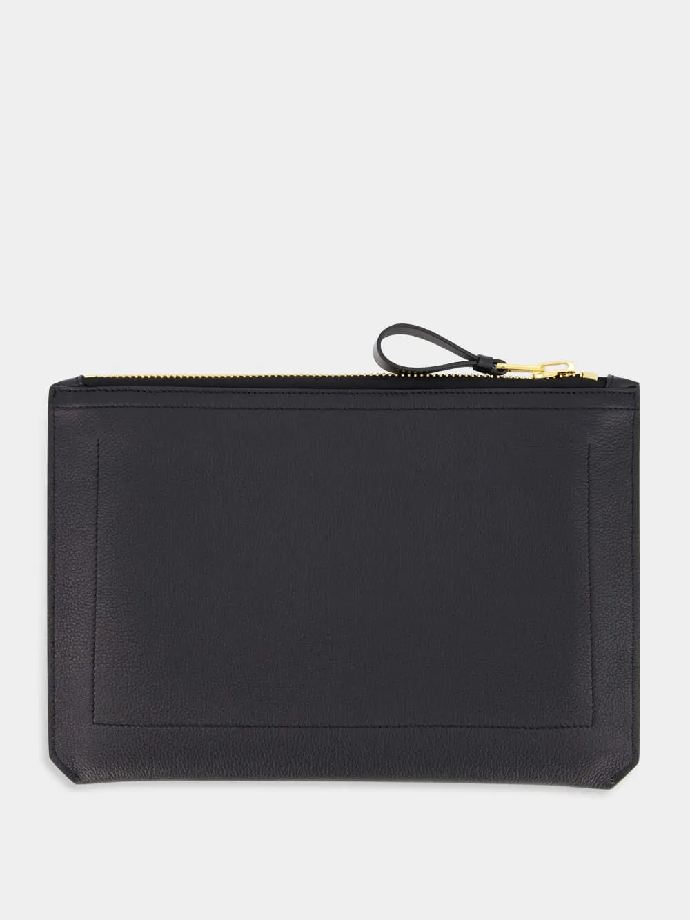 Logo Embossed Zipped Clutch Bag