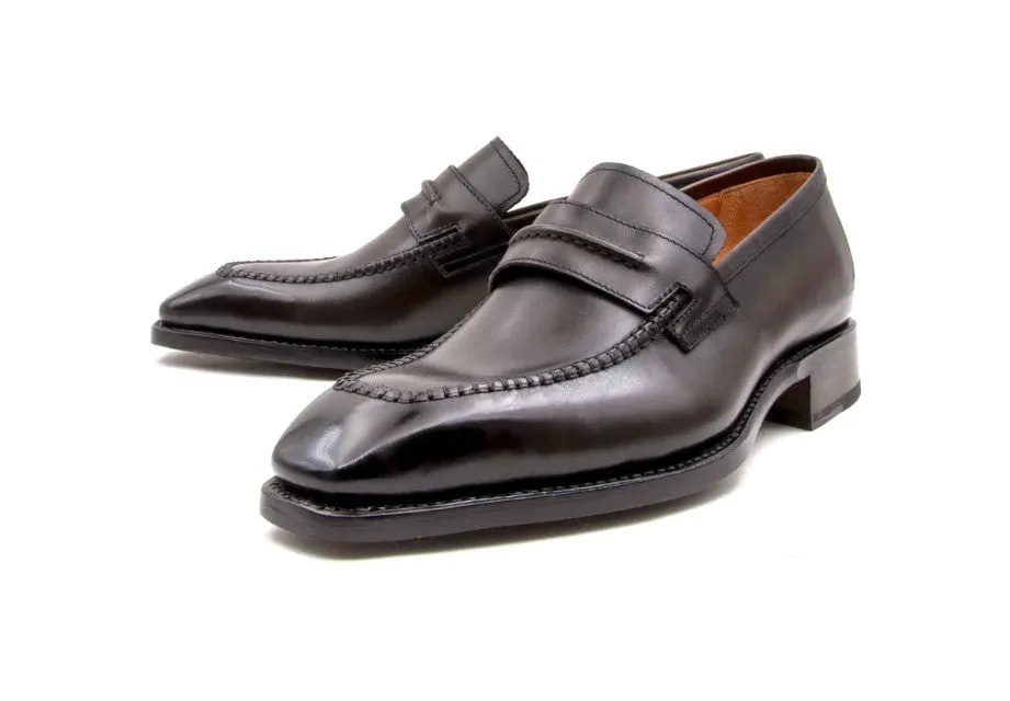 Lucas Burnished Calfskin Slip-On Loafer Brown