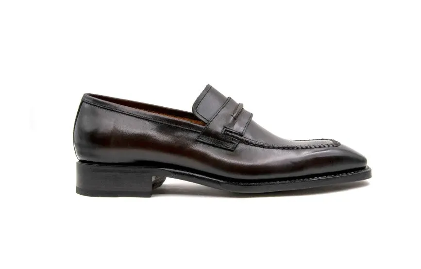 Lucas Burnished Calfskin Slip-On Loafer Brown