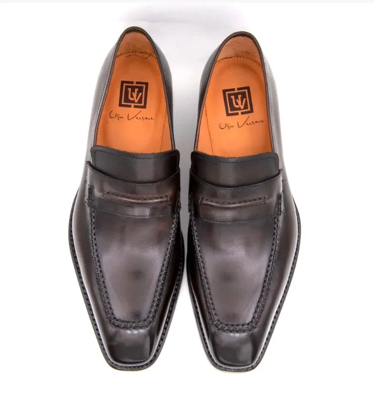 Lucas Burnished Calfskin Slip-On Loafer Brown