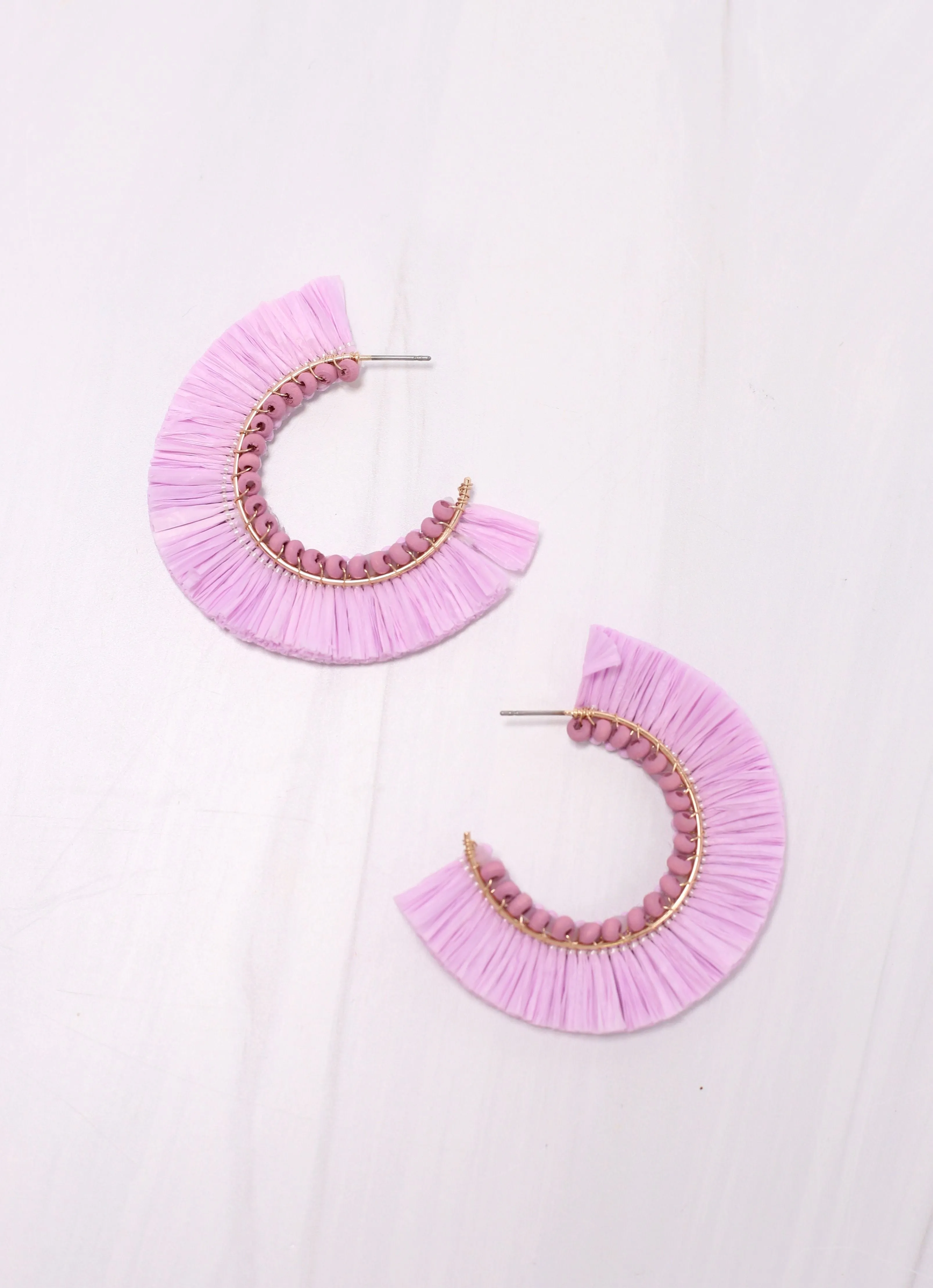 Lymon Fringe Hoop Earring LAVENDER