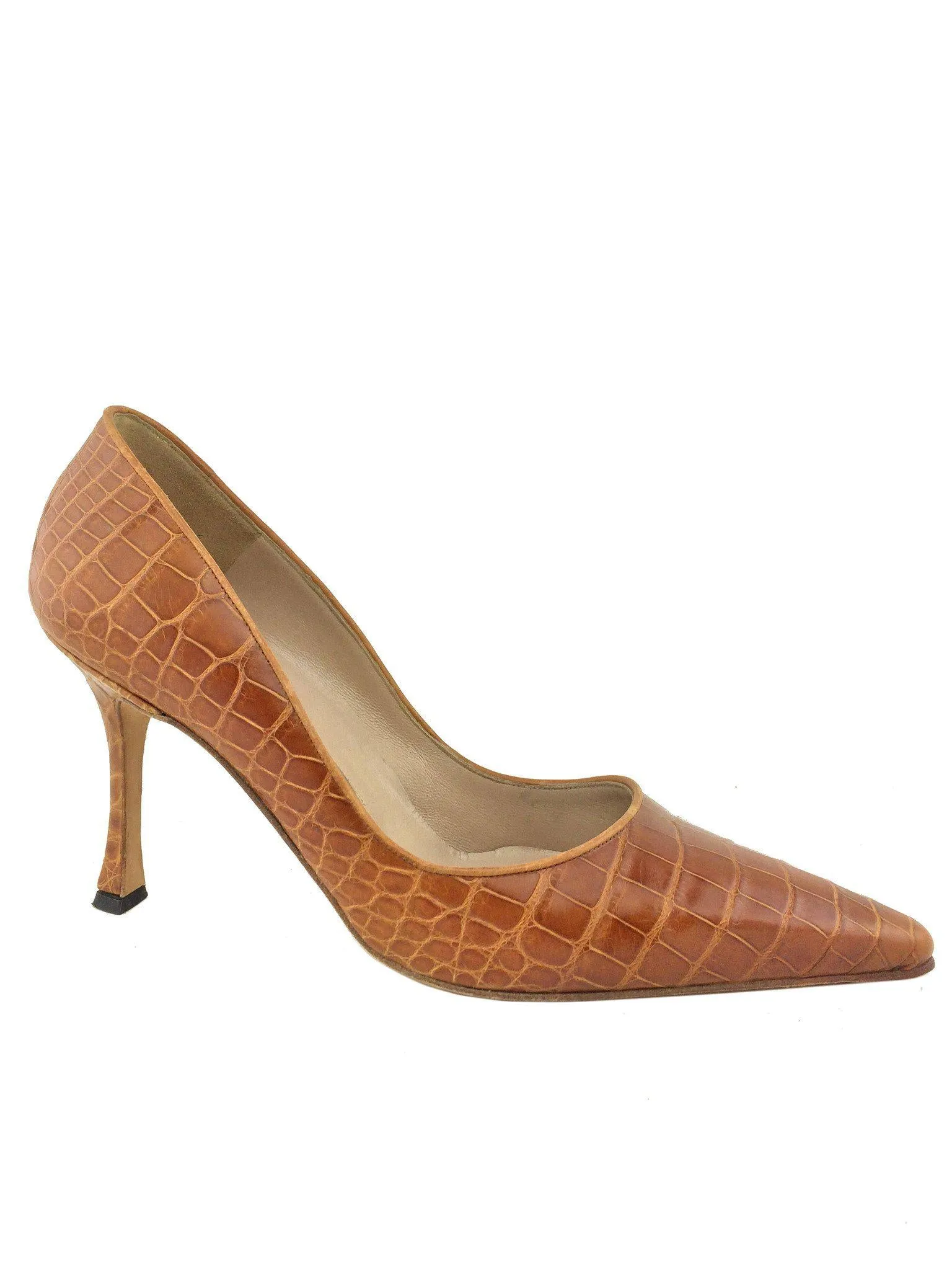 Manolo Blahnik Crocodile BB Pumps Size 8.5