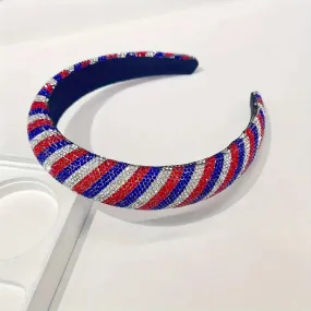 Mavi Bandz - Crystal Studded Headband - Patriotic Stripe