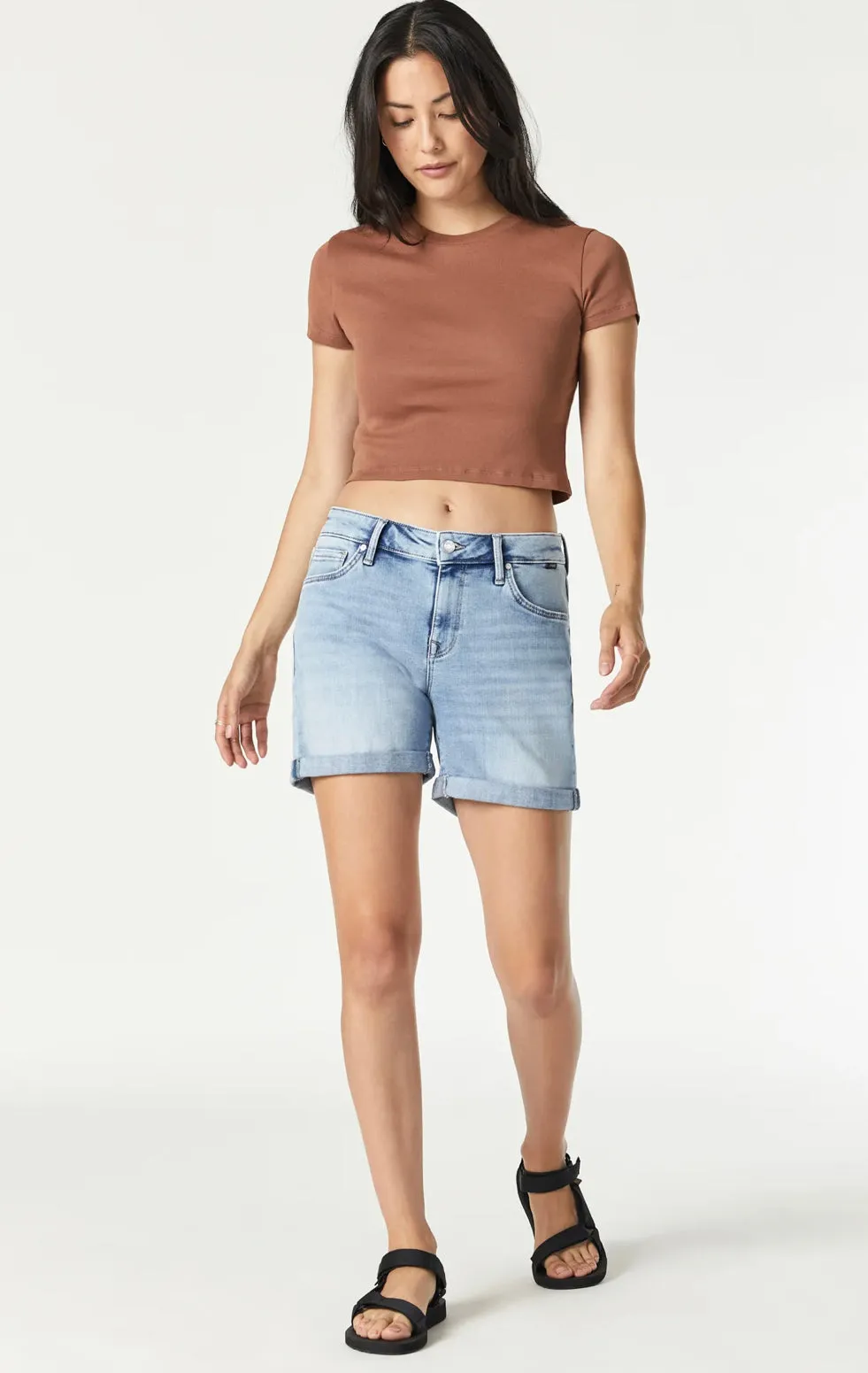 MAVI  PIXIE LIGHT BRUSHED BOYFRIEND SHORTS