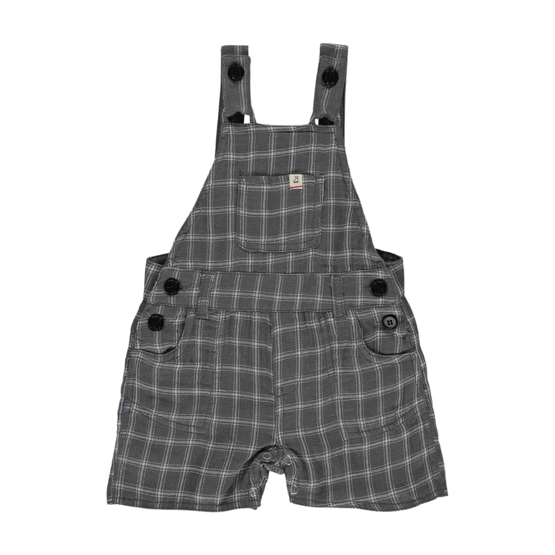 Me & Henry Brownline Overalls - Grey/White Plaid