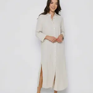 Meg Long Linen Button Up