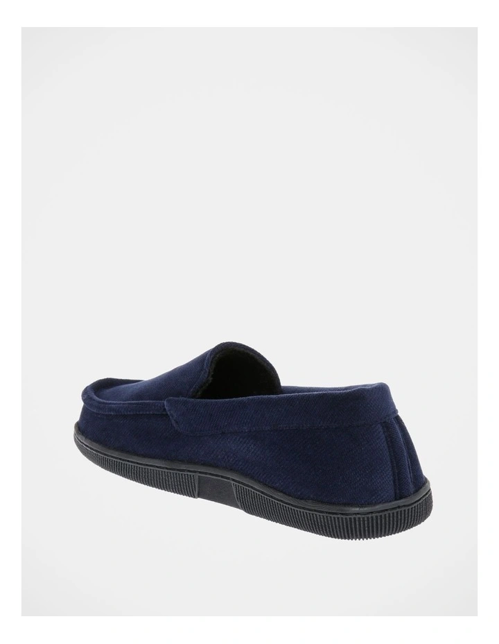 Moccasin Navy Slip-On Slipper