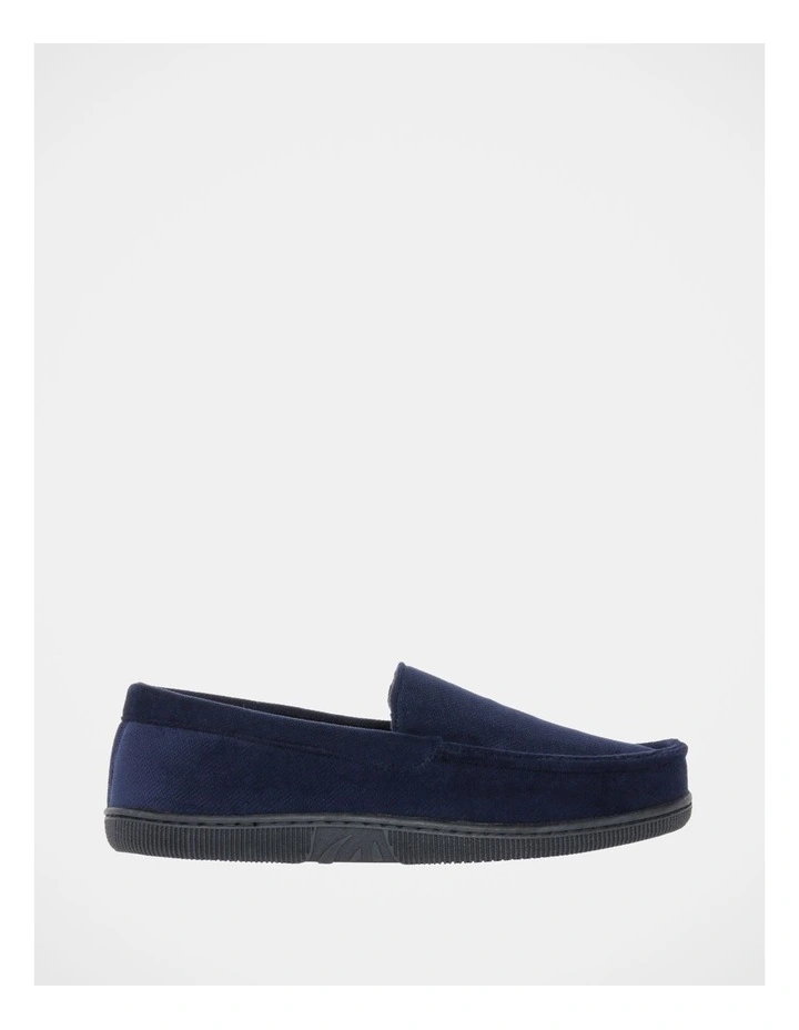 Moccasin Navy Slip-On Slipper