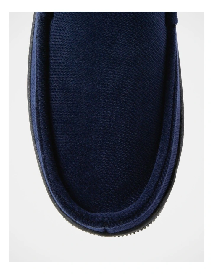 Moccasin Navy Slip-On Slipper