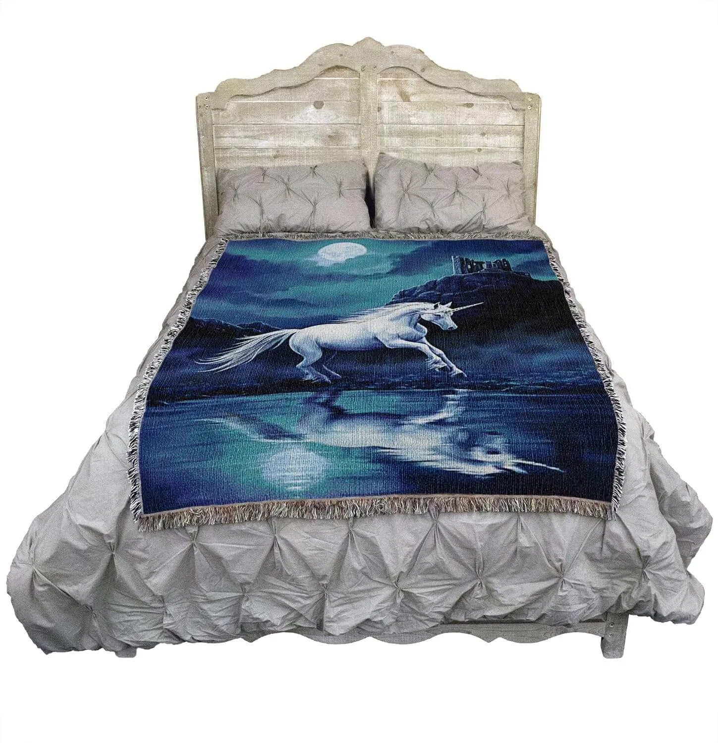 Moonlight Unicorn Tapestry Blanket