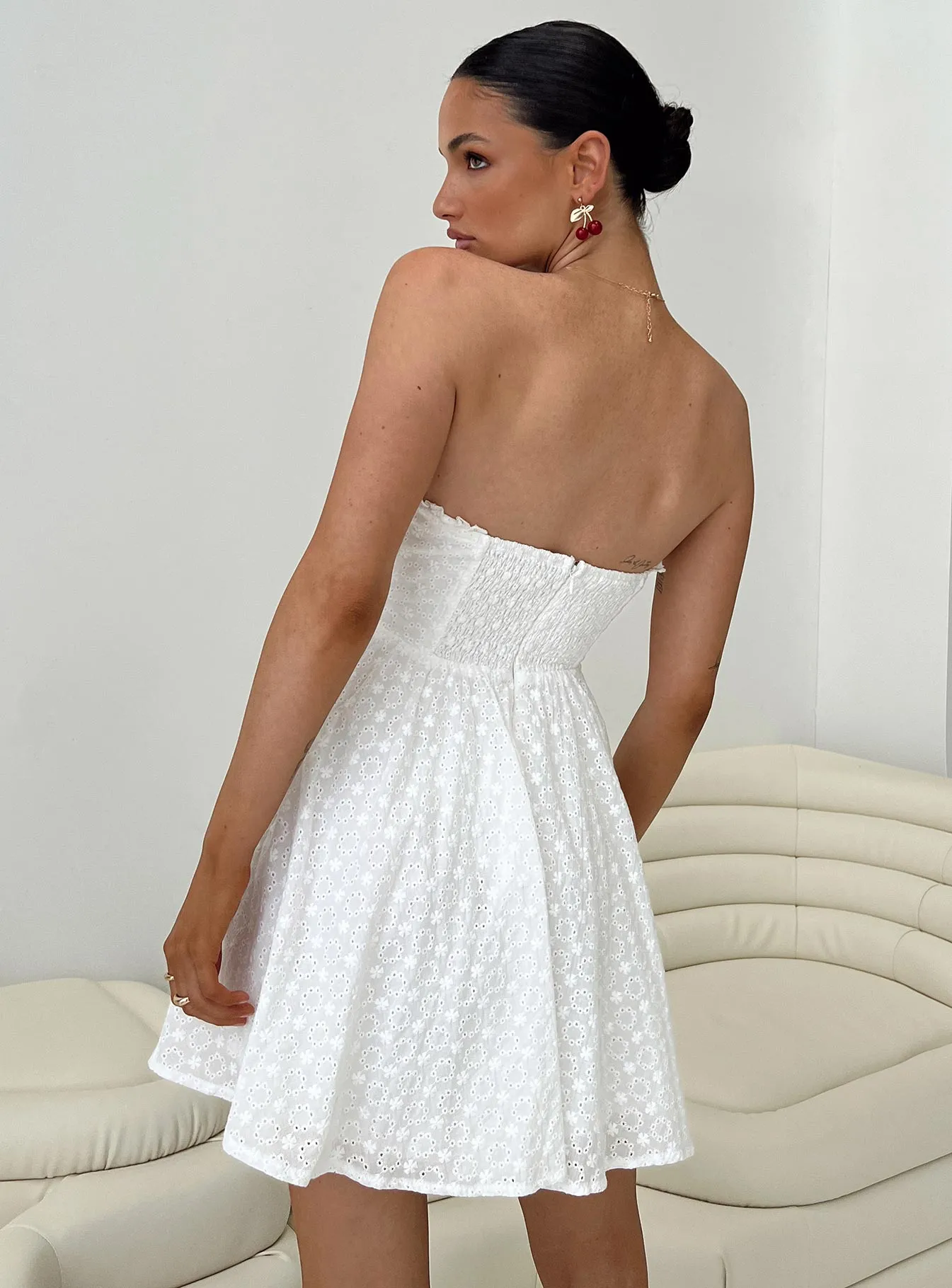 Nataria Strapless Mini Dress White