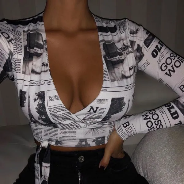 Newspaper Wrap Croptop