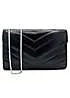 Paradox London Black Metallic ’Dextra’ Quilted Clutch Bag