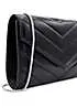 Paradox London Black Metallic ’Dextra’ Quilted Clutch Bag