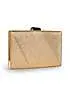 Paradox London Divinia Champagne Gold Shimmer Box Clutch Bag