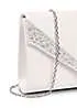 Paradox London Ivory Satin Delaney Clutch Bag