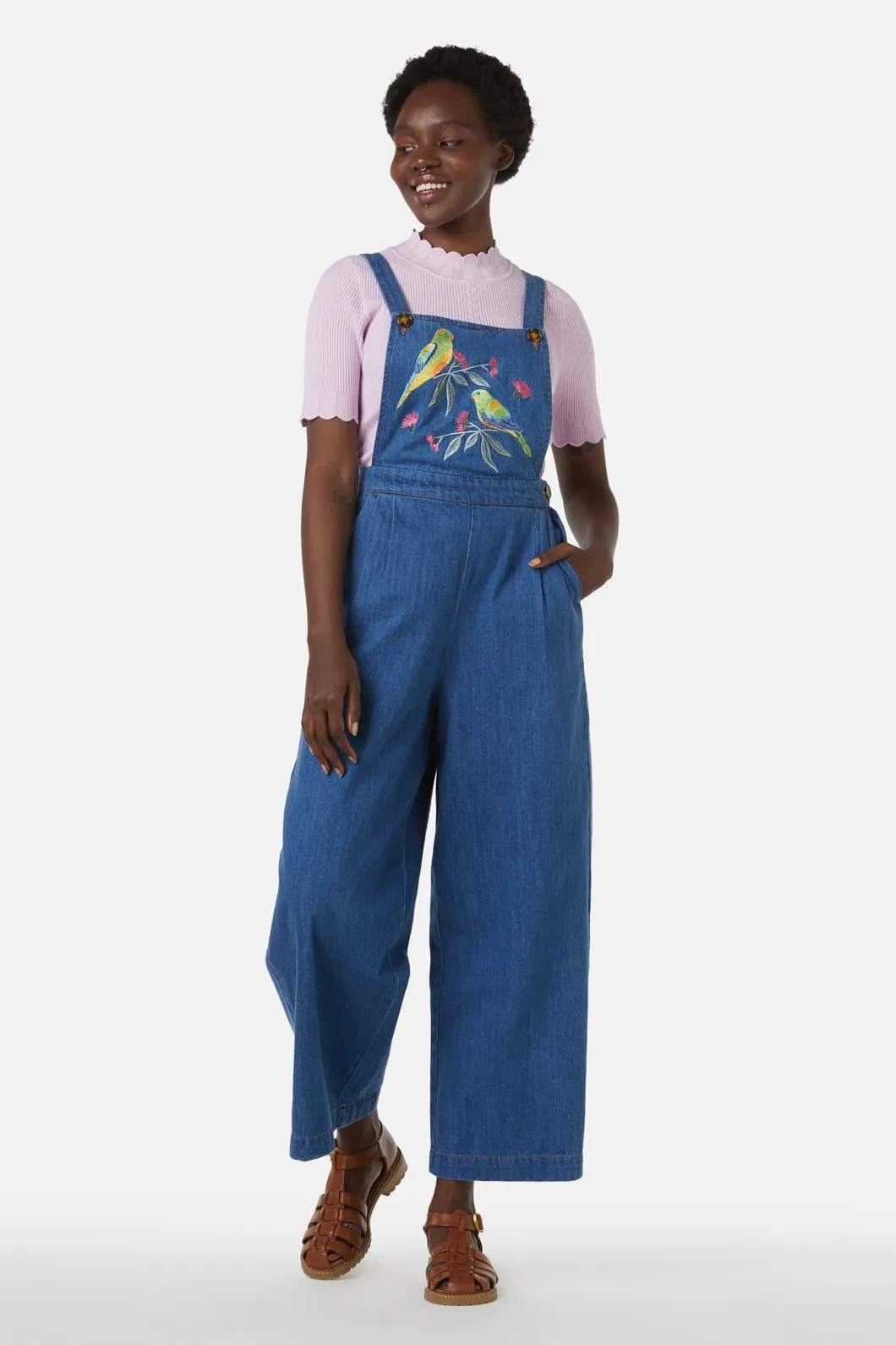 Parrot Embroidered Overall