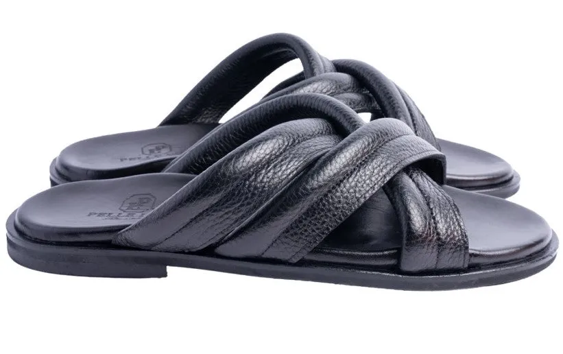 Pelle Balaer Slip-On Calfskin Sandal Black