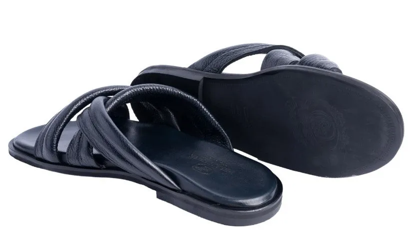 Pelle Balaer Slip-On Calfskin Sandal Navy