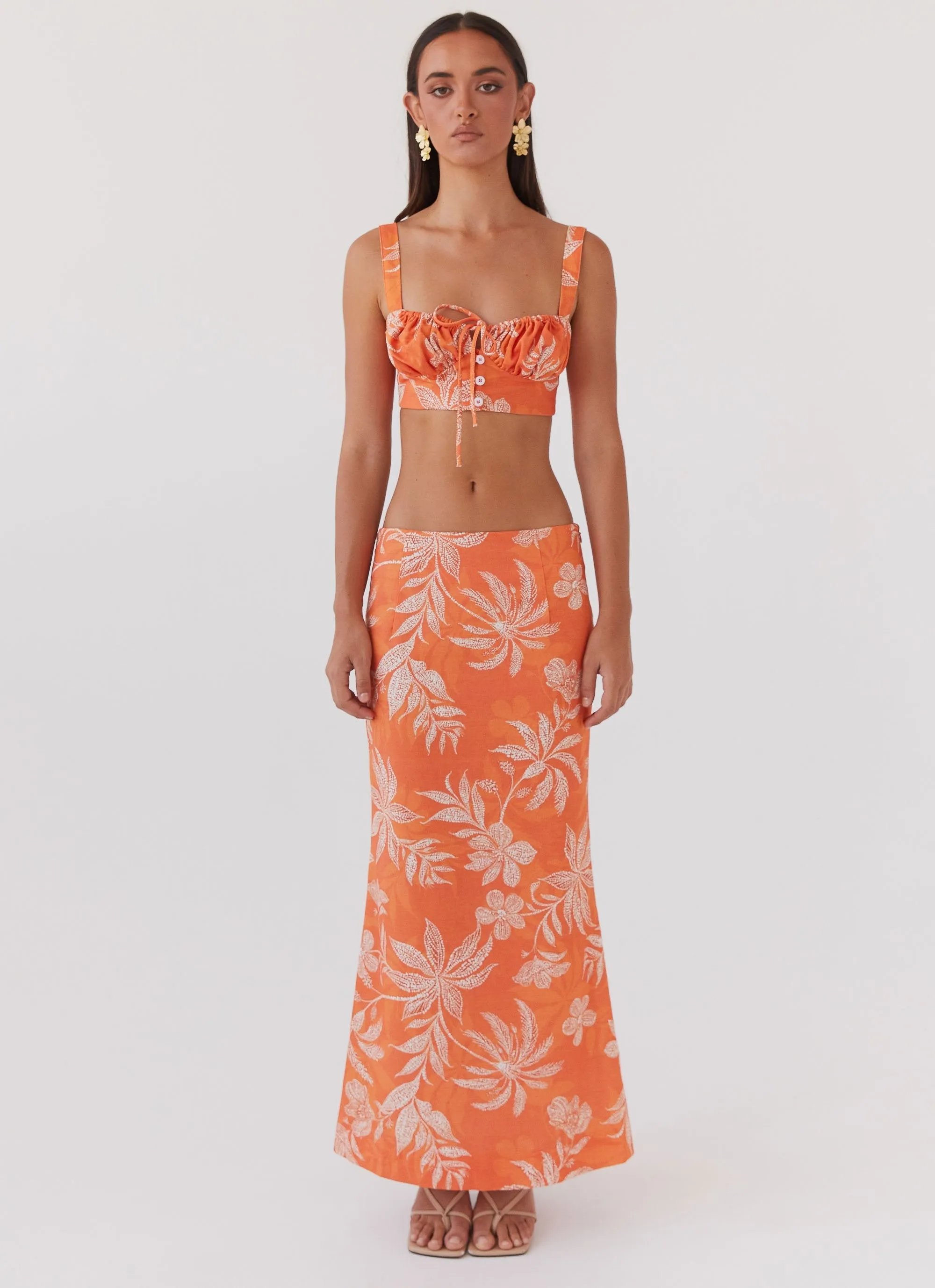 Peppermayo Exclusive - Love From Cabo Linen Top - Tropic Sunset