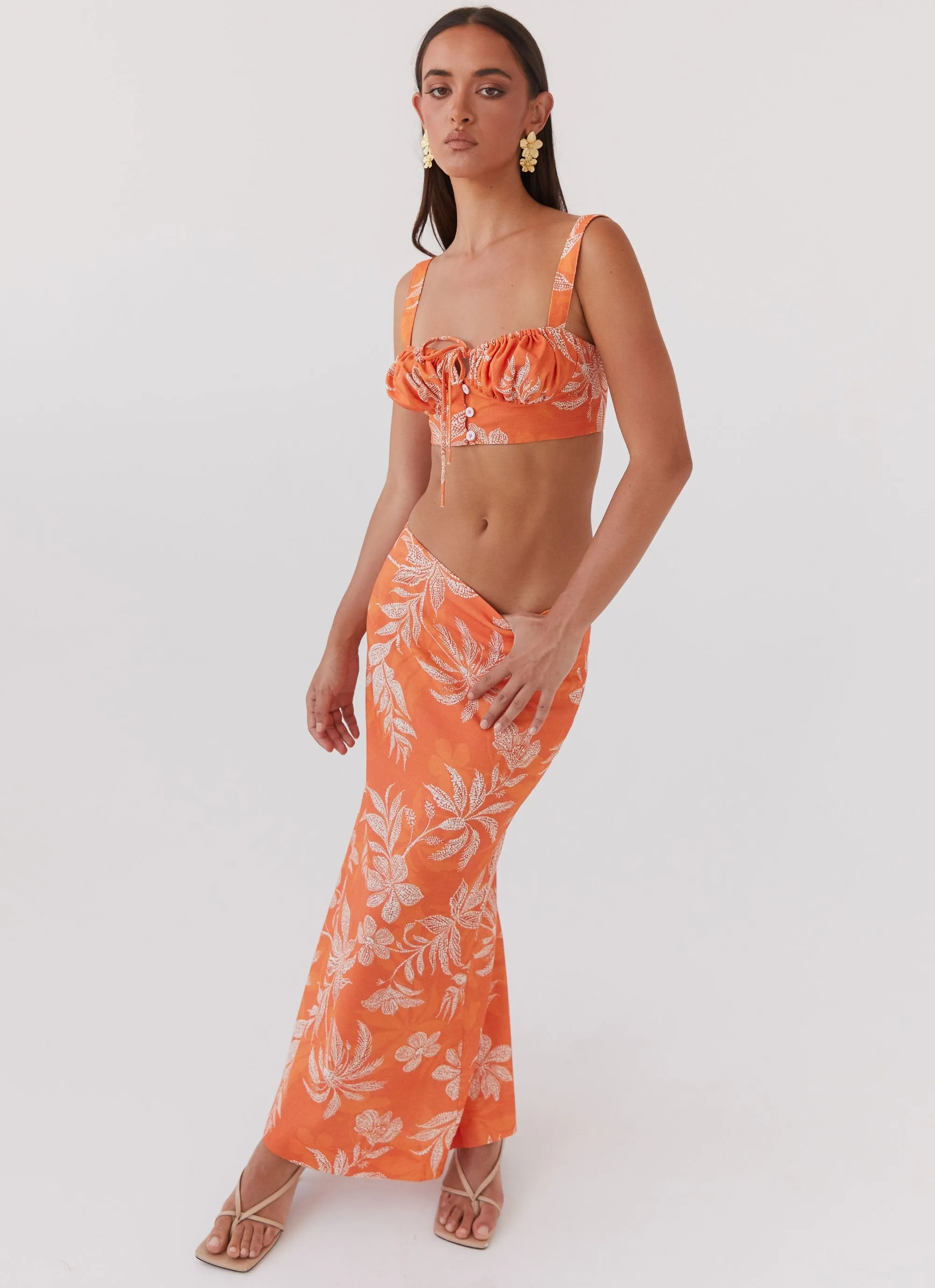 Peppermayo Exclusive - Love From Cabo Linen Top - Tropic Sunset