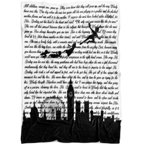 Peter Pan White book page fleece Blanket