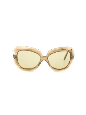 Pierre Cardin Brown Oversized Butterfly Sunglasses