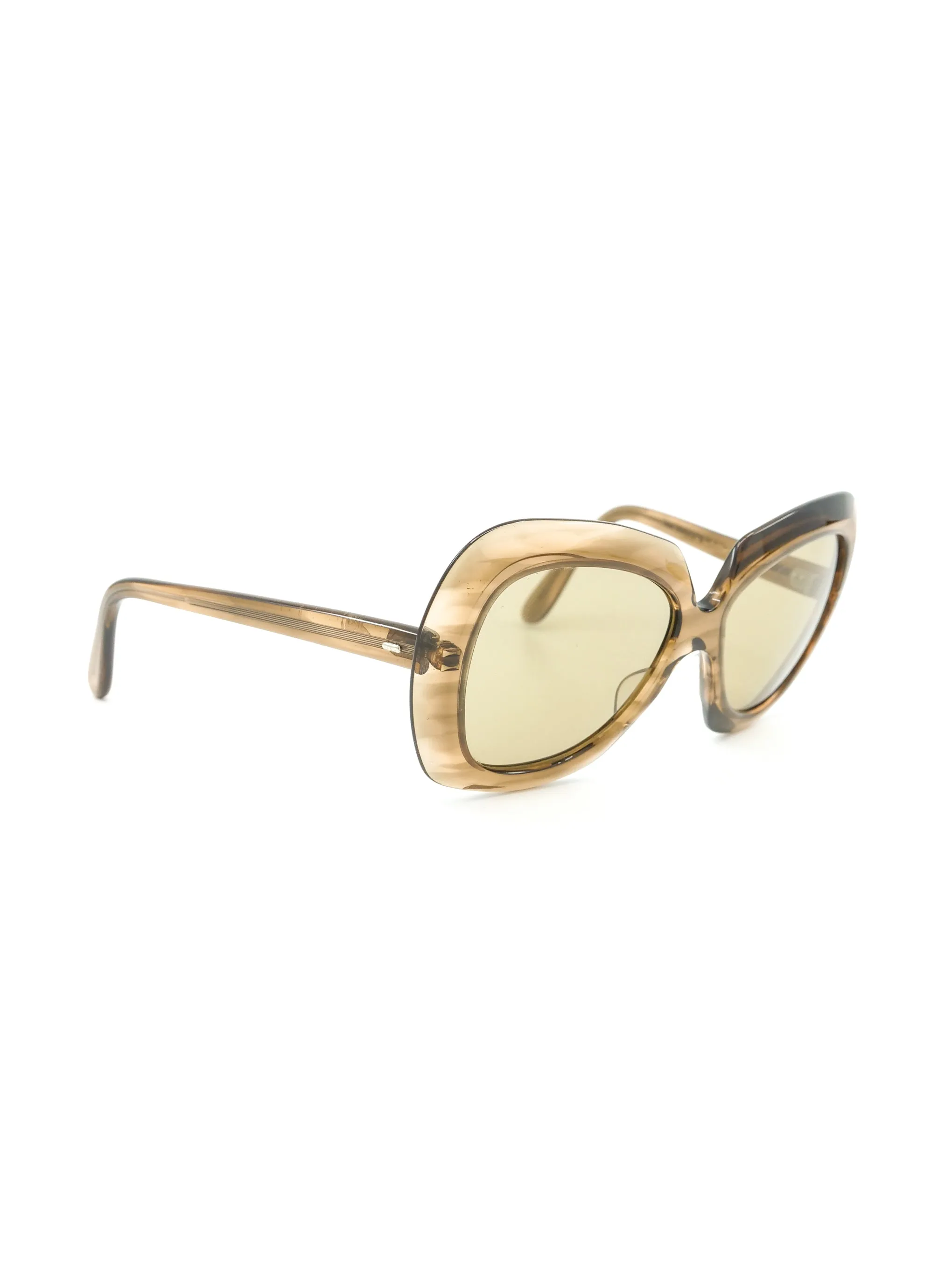 Pierre Cardin Brown Oversized Butterfly Sunglasses