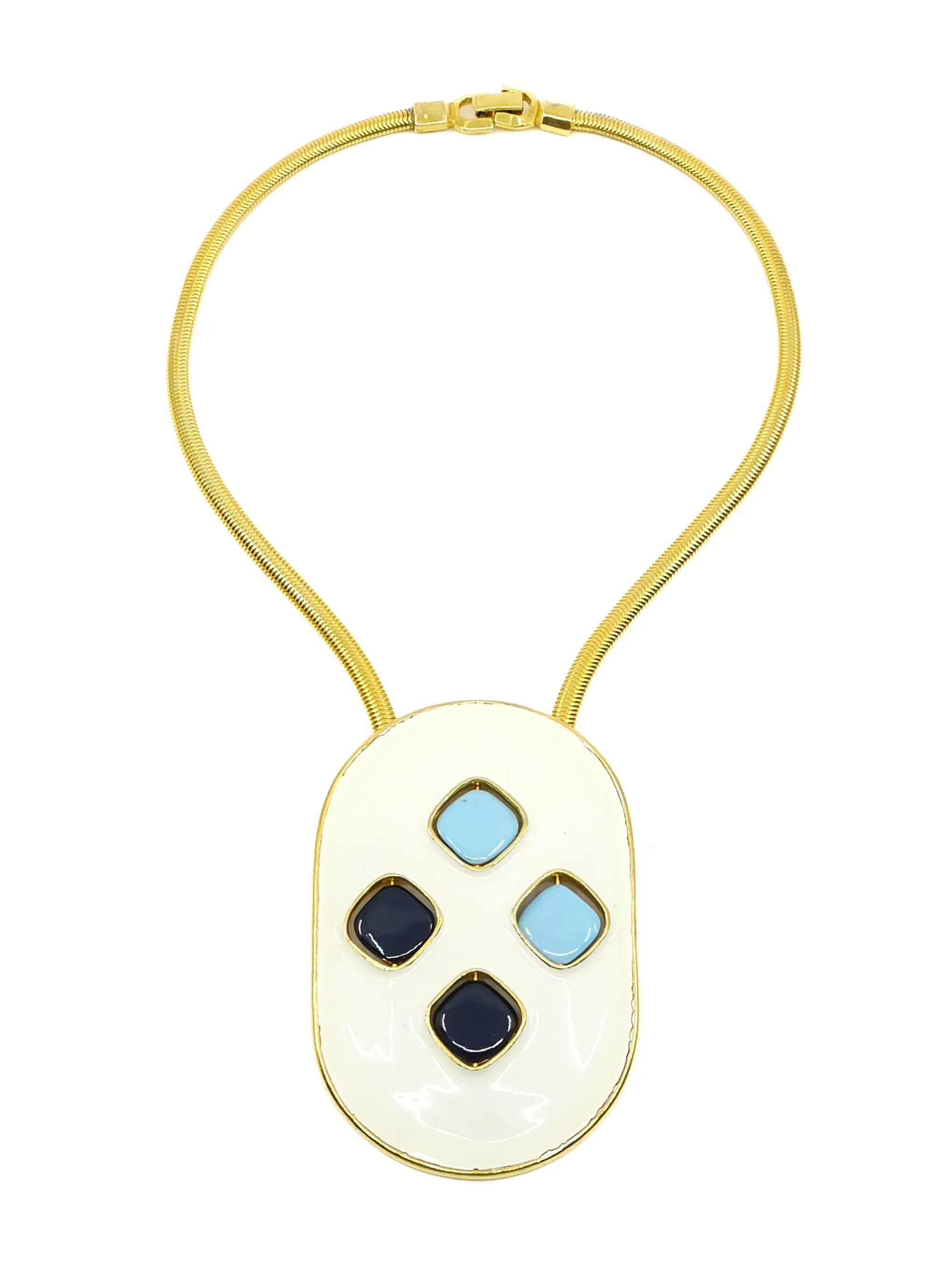 Pierre Cardin Enamel Kinetic Pendant Necklace