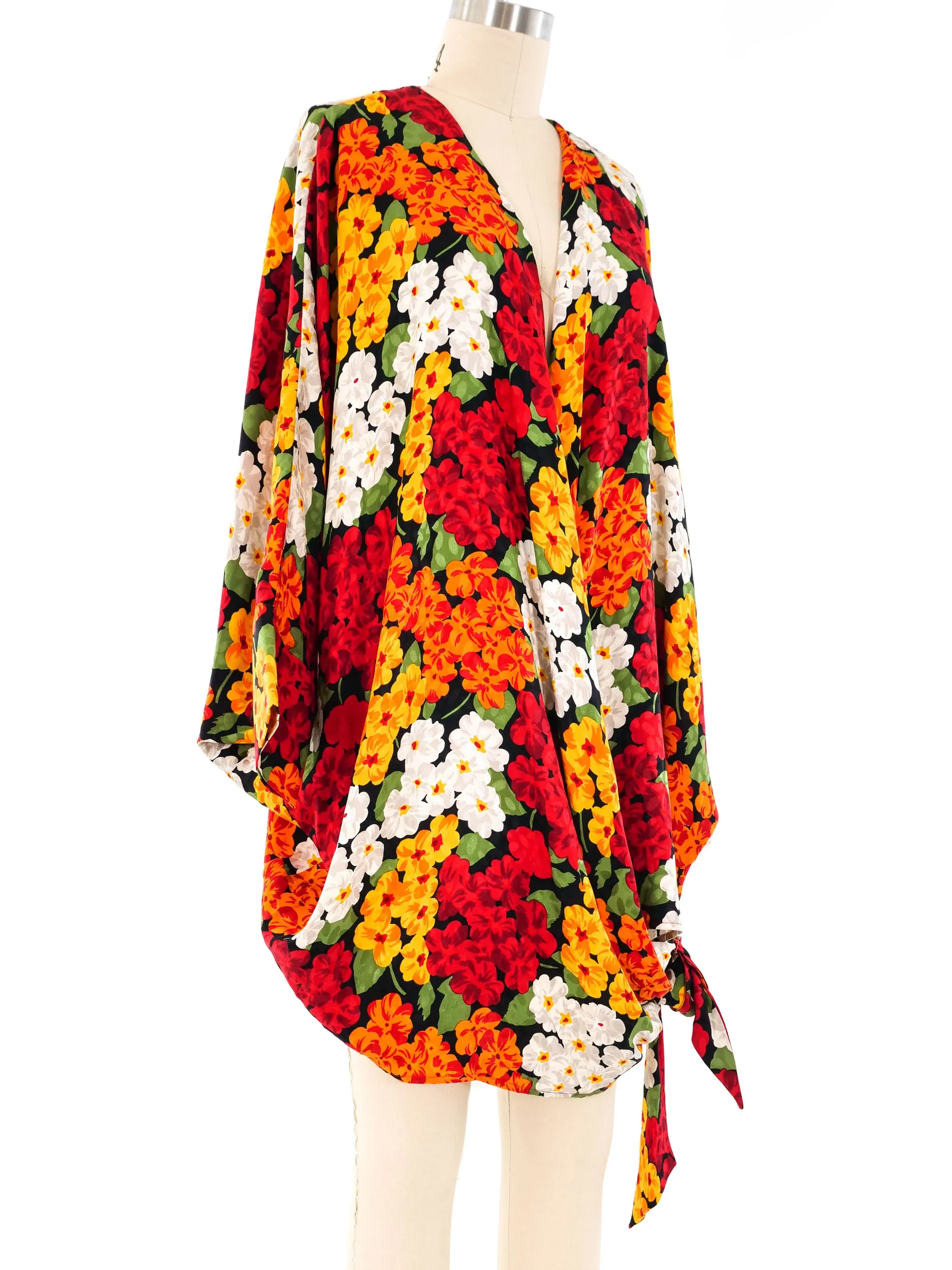 Pierre Cardin Floral Silk Wrap Top