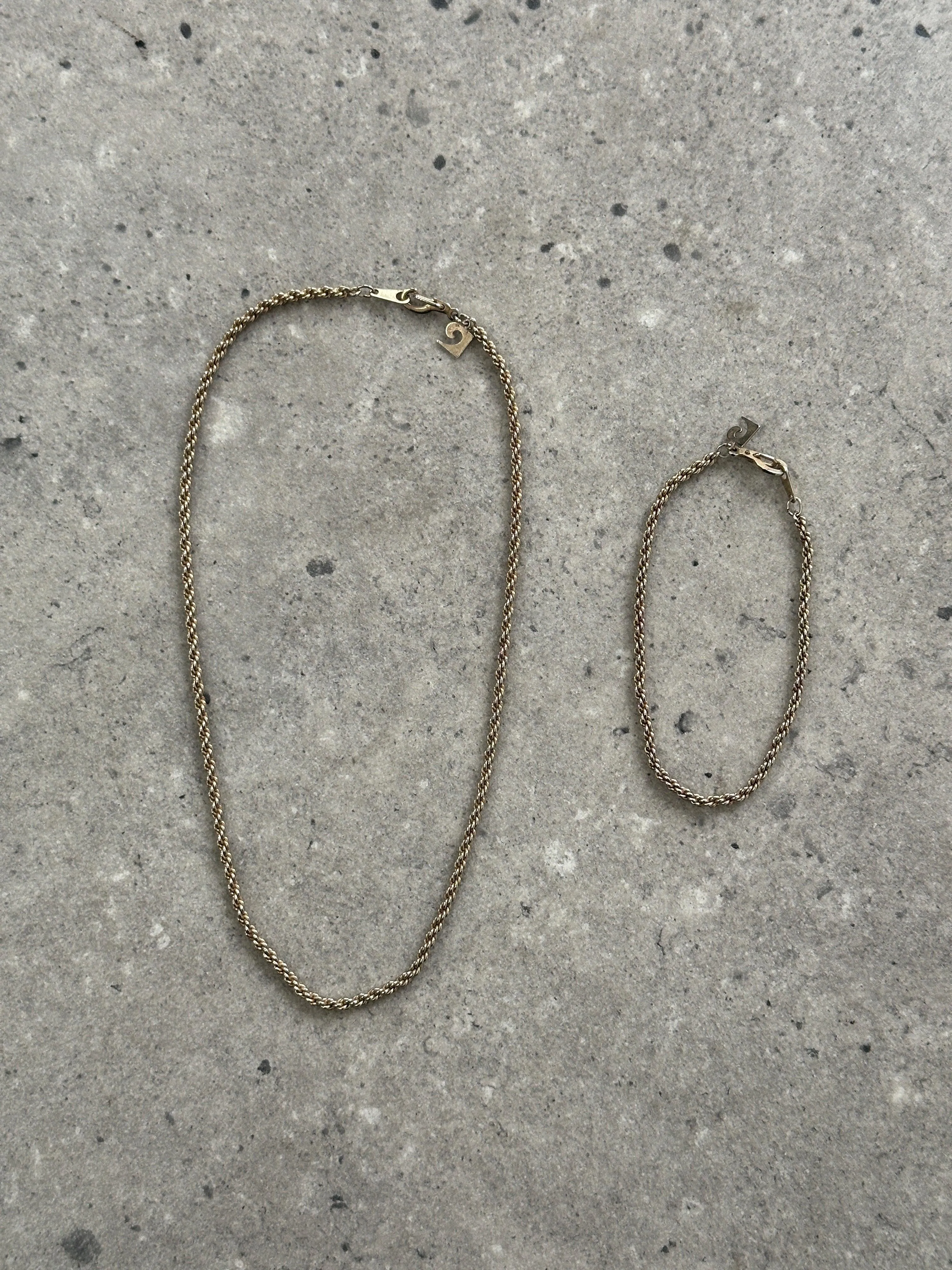 Pierre Cardin Gold Plated Necklace & Bracelet Chain Set