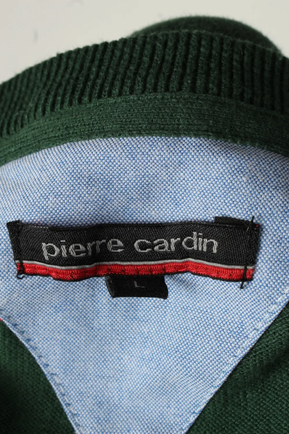 Pierre Cardin Mens V Neck Jumper Green L - Pepper Tree London