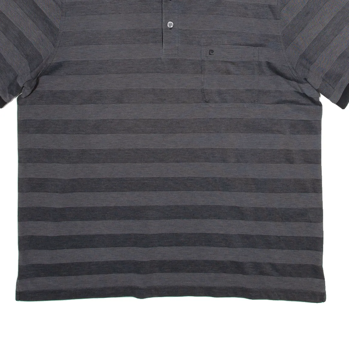 PIERRE CARDIN Pima Cotton Mens Polo Shirt Black Striped L