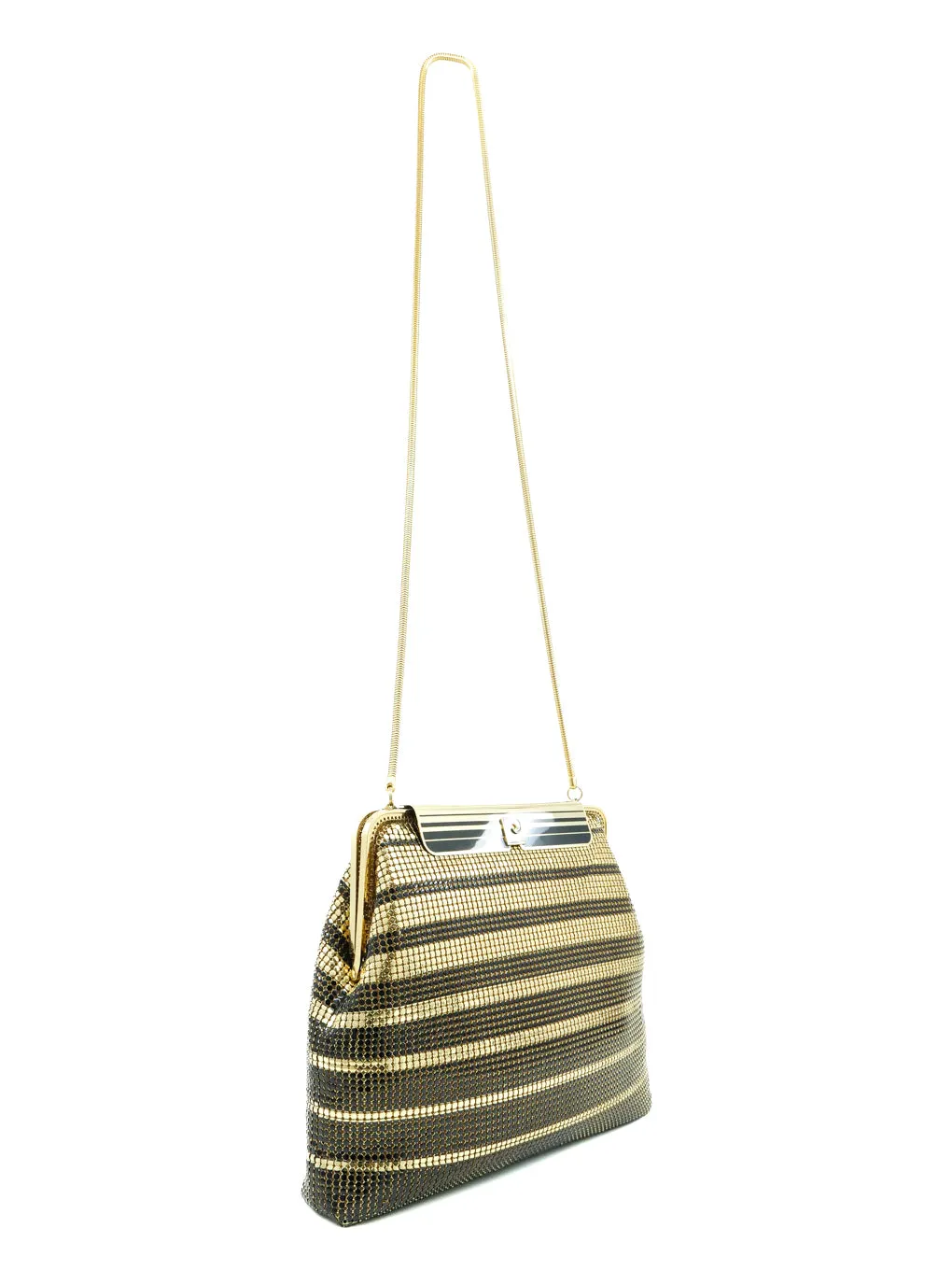 Pierre Cardin Striped Metal Mesh Evening Bag