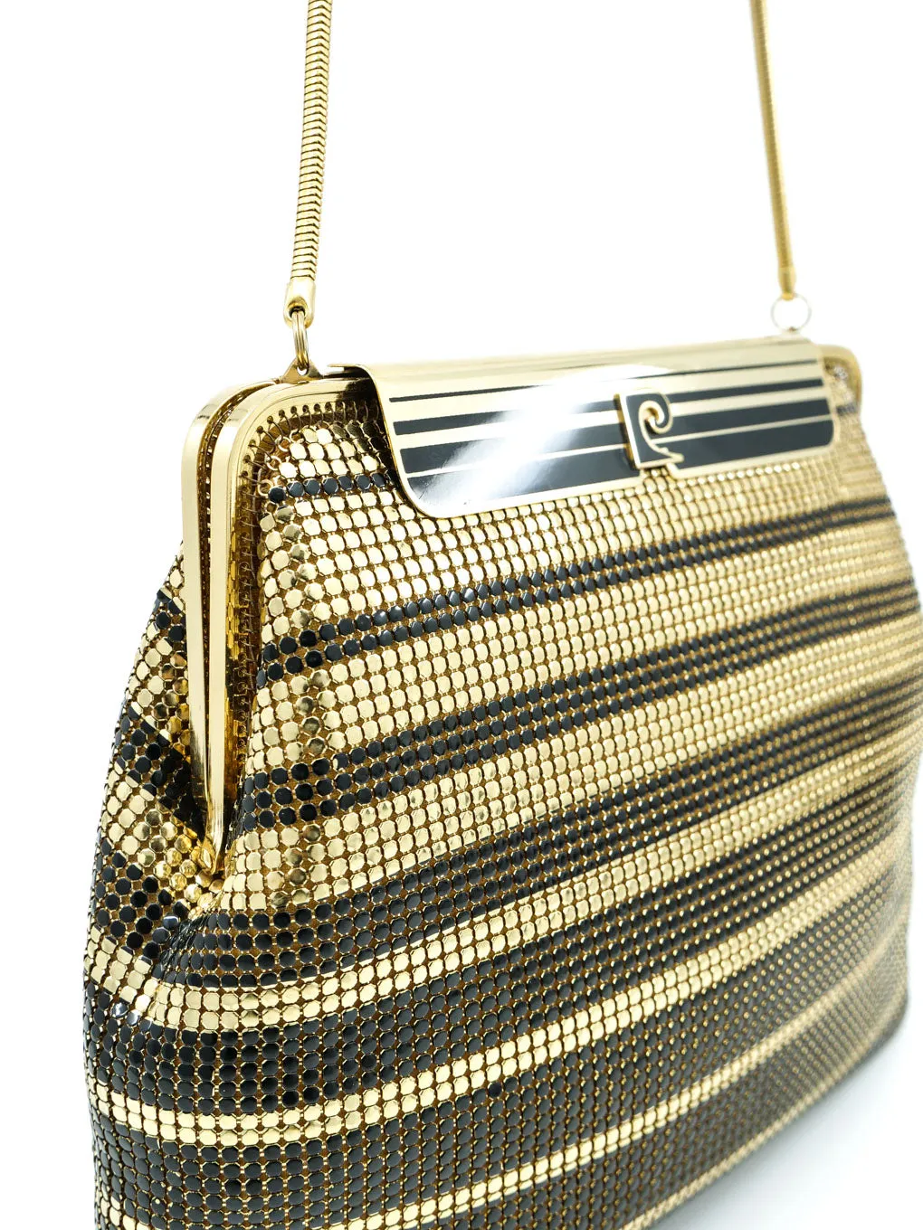 Pierre Cardin Striped Metal Mesh Evening Bag