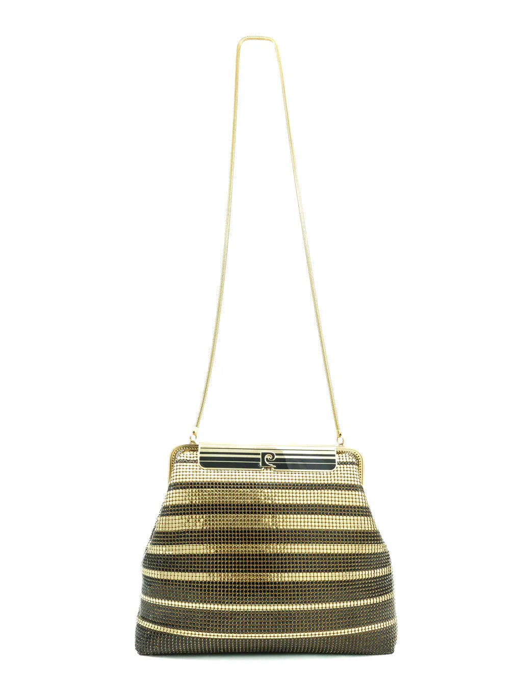 Pierre Cardin Striped Metal Mesh Evening Bag