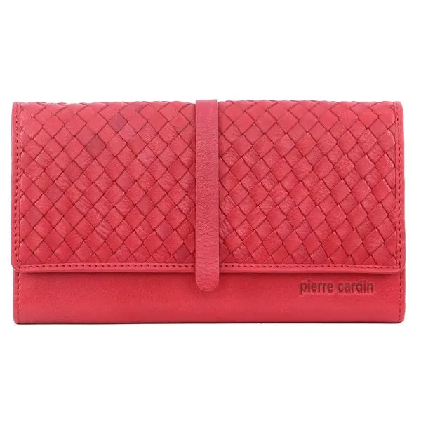 Pierre Cardin Woven Italian  Leather Tri-Fold Wallet PC3317