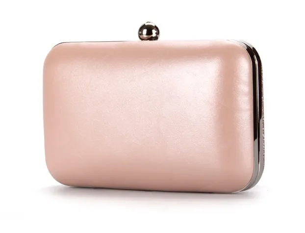 Pink Pastel Bling Bling Glitter Rectangluar Evening Clutch Purse Jewelry Box