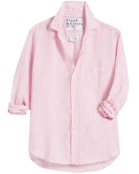 Pink Stripe Linen Eileen Button Up Shirt