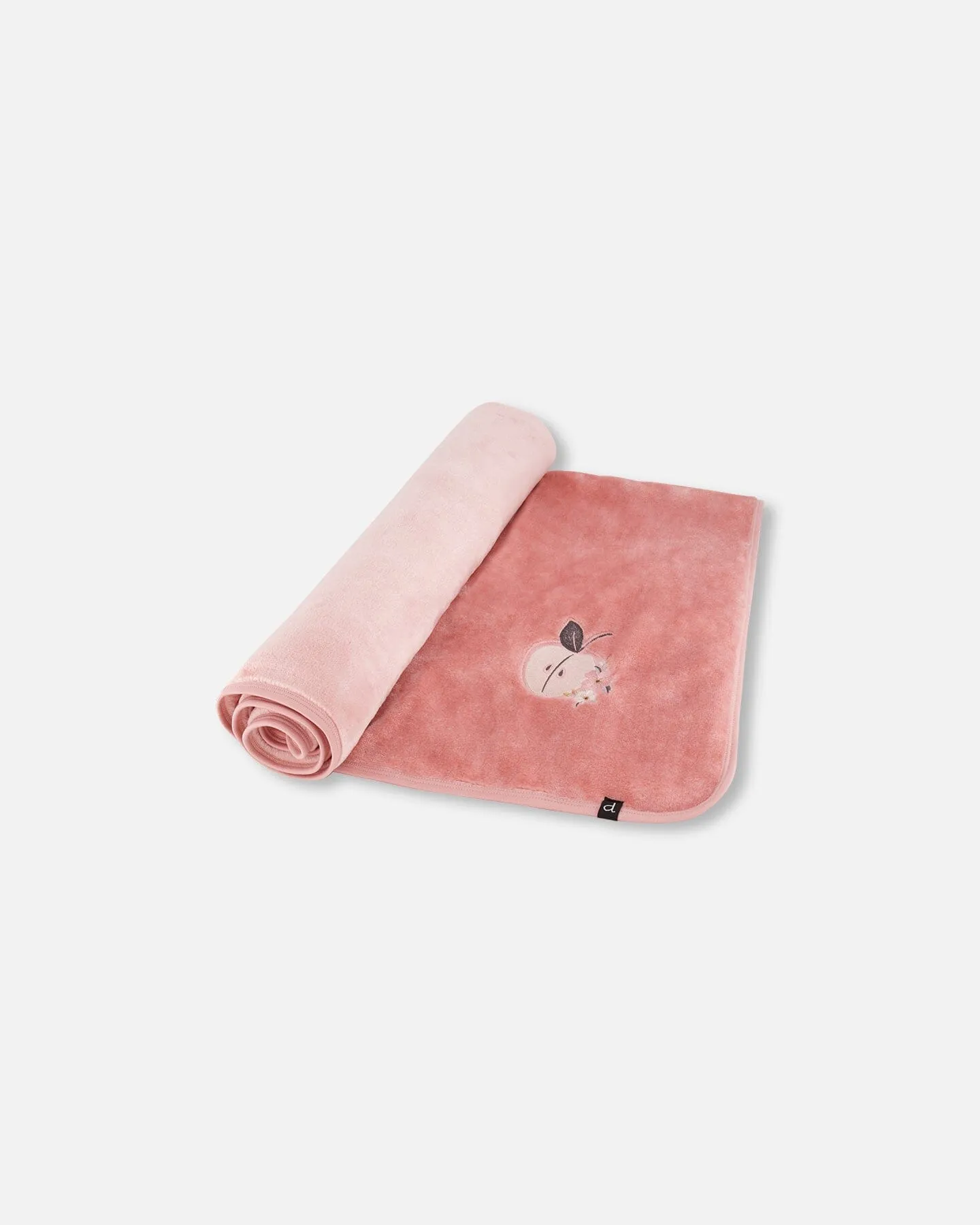 Plush Blanket With Embroidery Light Pink