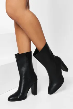 Pointed Block Heel Boots