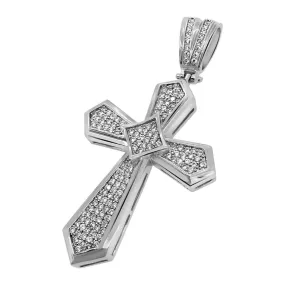 Pointed Cross CZ Micro Pave Bling Bling Pendant