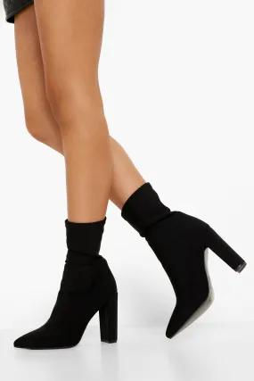 Pointed Toe Stretch Sock Boots